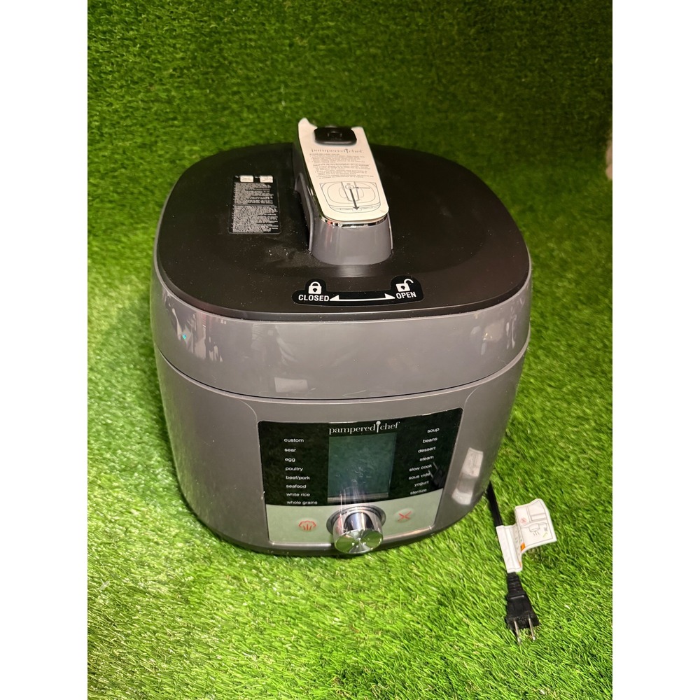 Pampered Chef Electric Multi Cooker Pressure Cooker 6 Quart‎ Gray Tested
